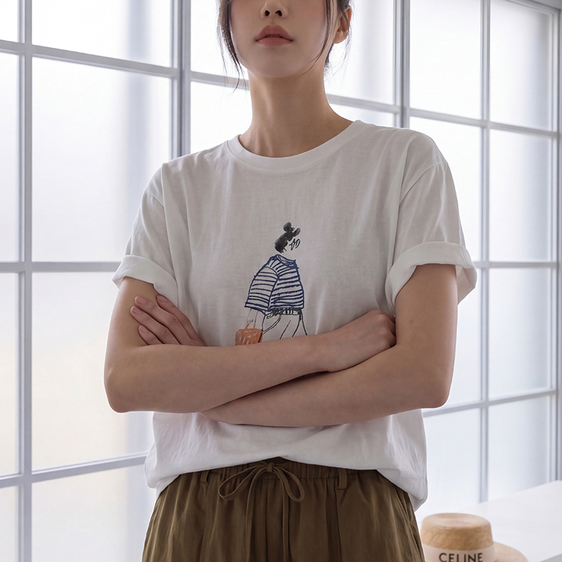 리넨 반팔티